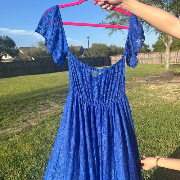 The Unbranded Brand Dresses & Skirts - Blue Lace Off-Shoulder Women’s Dress